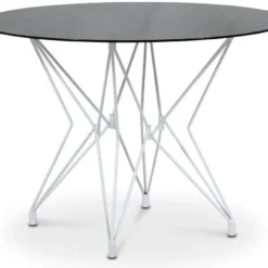 Skånska Möbelhuset Zoo Runt Matbord Ø106 Cm - Vit / Tonat Glas