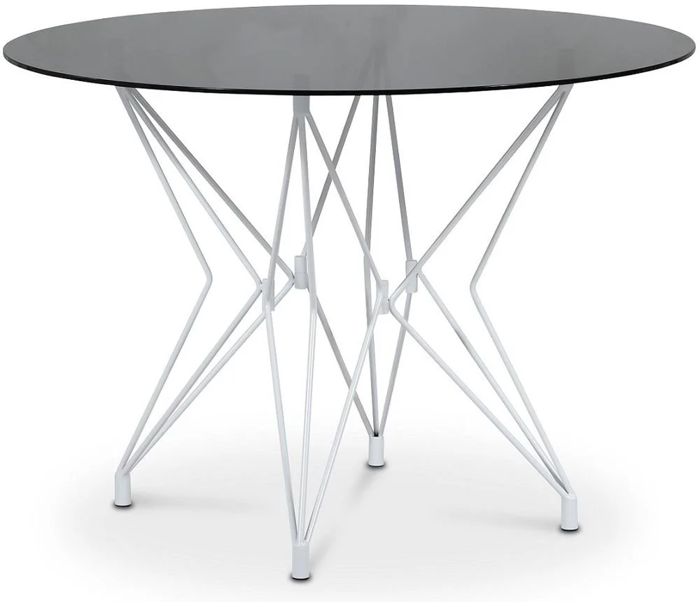 Skånska Möbelhuset Zoo Runt Matbord Ø106 Cm - Vit / Tonat Glas 3 Skånska Möbelhuset Zoo Runt Matbord Ø106 Cm - Vit / Tonat Glas
