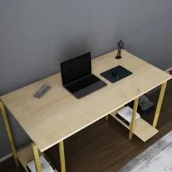 Skånska Möbelhuset Academy Skrivbord 125,2 X 60 Cm - Guld/ek -Stolar affär 02ae956f0cd2cc891fd83b9c1132e6df87