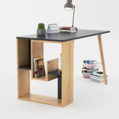 Skånska Möbelhuset Sally Skrivbord 120x60 Cm - Antracit/ek -Stolar affär 03abcc6f6a5766870daa647288dd1dc2ca