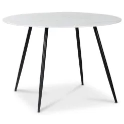 Skånska Möbelhuset Art Runt Matbord 110 Cm - Marmorerat Glas / Svart