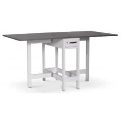 Skånska Möbelhuset Fårö Klaffbord 30/90/150 X 80 Cm - Vit / Grå -Stolar affär 04b246c74740b174fd31e225470aa3e6db