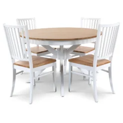 Skånska Möbelhuset Tromsö Runt Matbord 120 Cm - Vit / Ek -Stolar affär 058b061ef07d3f7b9bc64c81917f5f9649