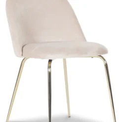 Skånska Möbelhuset Giovani Velvet Stol - Ljusbeige/Mässing