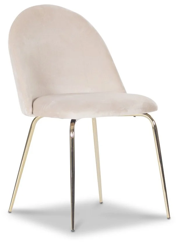 Skånska Möbelhuset Giovani Velvet Stol - Ljusbeige/Mässing 3 Skånska Möbelhuset Giovani Velvet Stol - Ljusbeige/Mässing