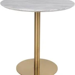 HOUSE NORDIC Bolzano Matbord - Marmorimitation/mässing - ø90