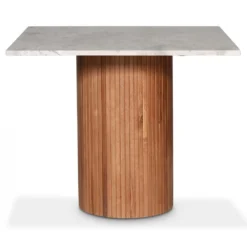 Skånska Möbelhuset Decibel Runt Matbord 90x90 Cm - Valnöt / Beige Marmor