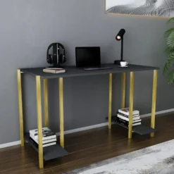 Skånska Möbelhuset Academy Skrivbord 125,2 X 60 Cm - Guld/antracit -Stolar affär 0dc94934199a24aaa8543536015dd97c09