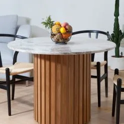 Skånska Möbelhuset Matisse Runt Matbord I Marmor Ø105 Cm - Ek (Lameller) / Marmor