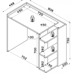 Skånska Möbelhuset Ruby Skrivbord 90,6x46,8 Cm - Antracit/valnöt -Stolar affär 1019ddf4dbddc40d257551ff06a776015a