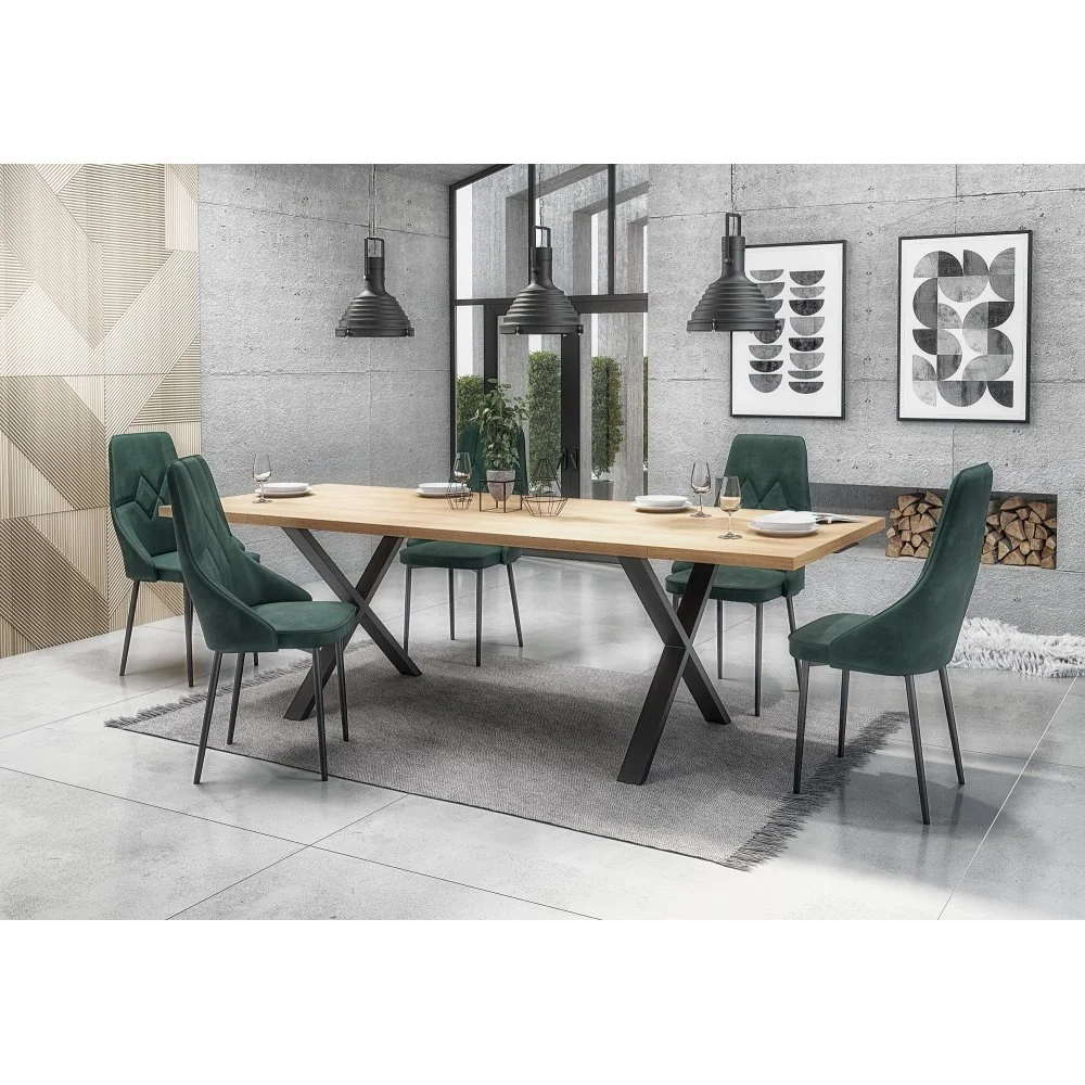 Skånska Möbelhuset Gambon Matbord Med Kryssben 140 Cm - Ekfaner/svart 4 Skånska Möbelhuset Gambon Matbord Med Kryssben 140 Cm - Ekfaner/svart - Bild 2