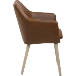 Skånska Möbelhuset Nora Karmstol - Brun PU/vitpigmenterad Ek -Stolar affär 1372177214acc90ce15f0fda6639657e1f