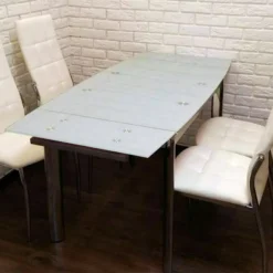 Skånska Möbelhuset Caylee 100-150 Cm Matbord - Krom/vit -Stolar affär 1660631912 3