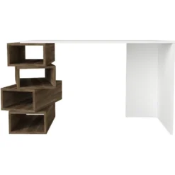 Skånska Möbelhuset Jenga Skrivbord 130x60 Cm - Vit/valnöt -Stolar affär 18148835a6b8e528583b96369c701ff96c