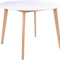 HOUSE NORDIC Vojens Matbord - Vit/natur - Ø105