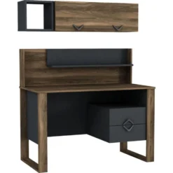 Skånska Möbelhuset Bumerang Skrivbord 120x60 Cm - Valnöt/antracit -Stolar affär 1cd413db15cb3864ec3a92c33efdac5a2d