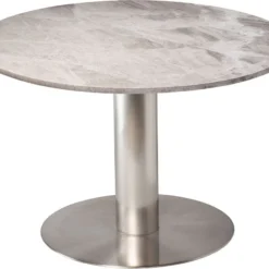 Skånska Möbelhuset Next 105 Runt Matbord - Borstad Stål / Marmor (Beige)