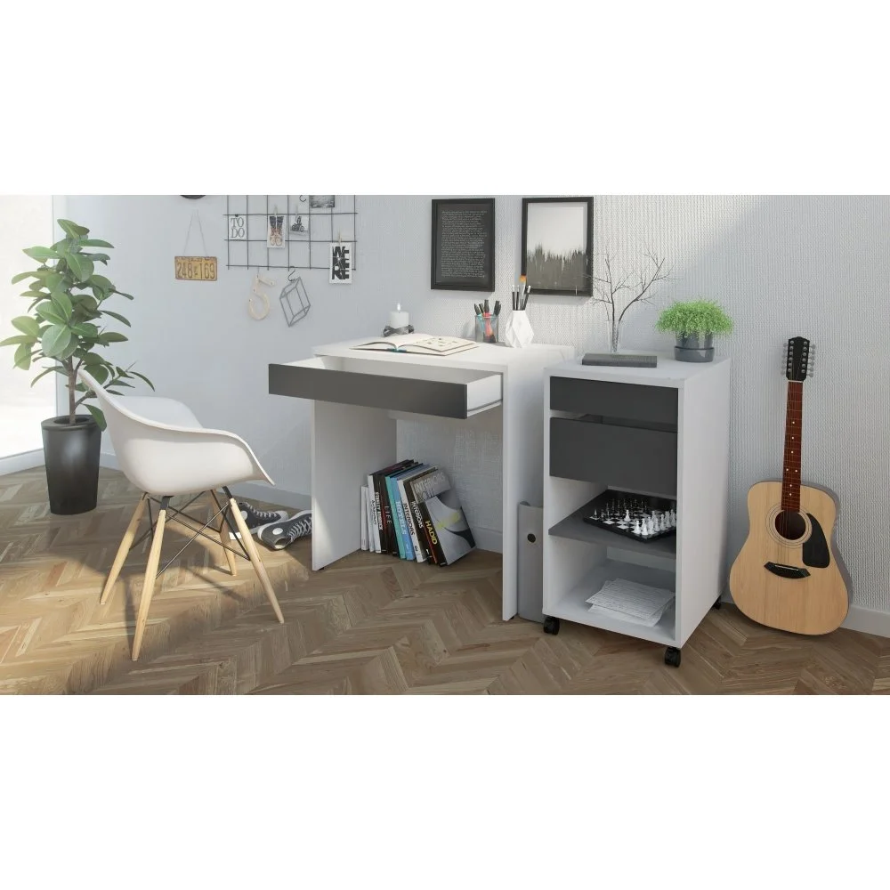 Skånska Möbelhuset Function Plus Skrivbord 74,7 X 48,2 X 76,7 Cm - Vit/grå 5 Skånska Möbelhuset Function Plus Skrivbord 74,7 X 48,2 X 76,7 Cm - Vit/grå - Bild 3