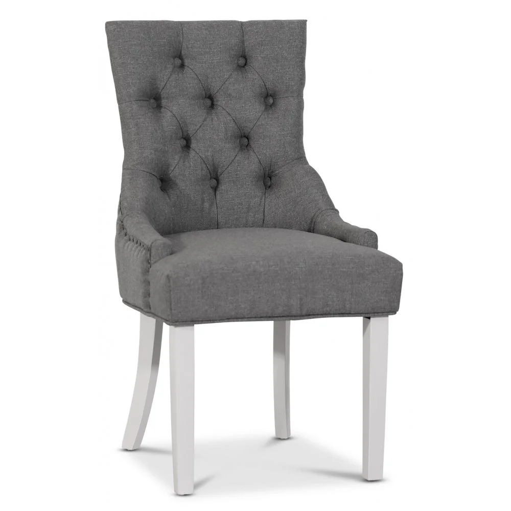 Skånska Möbelhuset Decotique Stol Med Antika Nitar (rygghandtag) - Grå/Vit 3 Skånska Möbelhuset Decotique Stol Med Antika Nitar (rygghandtag) - Grå/Vit