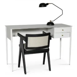 Skånska Möbelhuset Flash Skrivbord 120x50 Cm - Vit / Mässing -Stolar affär 203cac2e12bc638399143a3cf386c51b64