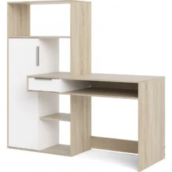 Skånska Möbelhuset Function Plus Skrivbord 162,8 X 60,4 X 155,4 Cm - Ek/vit -Stolar affär 2393c9bd7c86ed21d439fc1535b6e75022