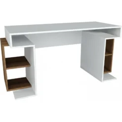 Skånska Möbelhuset Monument Skrivbord 140x60 Cm - Vit/valnöt -Stolar affär 2785917769467b5d6c4dac0b5d74372035