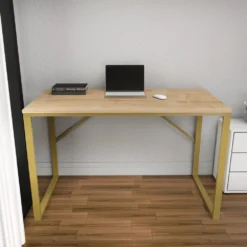 Skånska Möbelhuset Layton Skrivbord 120 X 60 Cm - Guld/ek -Stolar affär 2934f553e7ea996607de2a390ad115f448