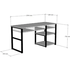 Skånska Möbelhuset Emro Skrivbord 150x58,4 Cm - Valnöt/svart -Stolar affär 2a7678c83ae3d71190d9e8568e74dfc14d