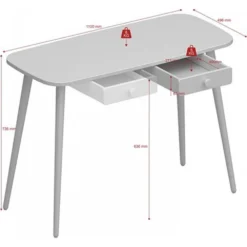 Skånska Möbelhuset Gaia Skrivbord 110 X 49,5 Cm - Vit -Stolar affär 2b635eca3181a109dbc1a20f448cd88fda