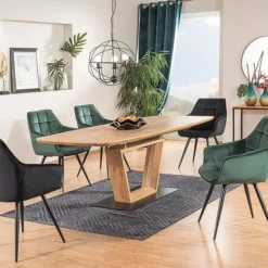 Skånska Möbelhuset Santiago Matbord 160-220 Cm - Ek/svart -Stolar affär 2d40123d6b9b2a9423ea5c17cad6a633ce