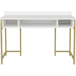 Skånska Möbelhuset Alma Skrivbord 120 X 60 Cm - Guld/vit -Stolar affär 2e364b4070fd3349f5bb6c42307a320a42