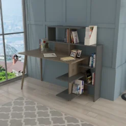 Skånska Möbelhuset Uzay Skrivbord 141,8x60 Cm - Antracit/valnöt -Stolar affär 2e934bf99921fd2c649fea30df7065a47c