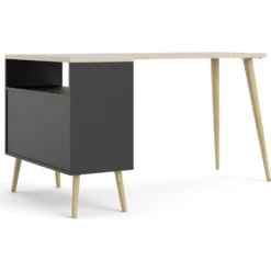 Skånska Möbelhuset Oslo Skrivbord 145 X 81 Cm - Svart/ek -Stolar affär 3298fe311e44002f31f31719ac5edb7bf2