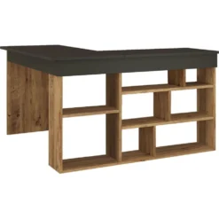 Skånska Möbelhuset Tywin Hörnskrivbord 129x120 Cm - Furu/svart -Stolar affär 34bc7606a2a595be16d6dad5f3113c9b3d