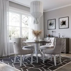 Skånska Möbelhuset Victoria Runt Matbord Ø120 Cm - Vit/Brunbets -Stolar affär 356d0e7b521e6d69d10b43424ac613d8aa