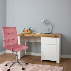 Skånska Möbelhuset Holten Skrivbord 130,2 X 56,5 Cm - Vit/ek -Stolar affär 37f75b031751f36692bad06afd16ab61ba