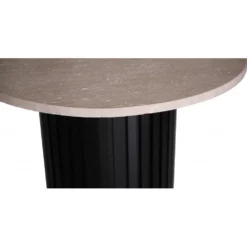 Skånska Möbelhuset PiPi Runt Matbord Ø105 Cm - Svartbetsat Trä / Travertin Sten -Stolar affär 3ac8b8d528dc95657889770e9aaa669ee5