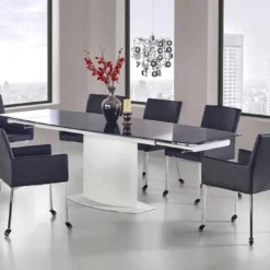 Skånska Möbelhuset Leslie Utdragbart Ovalt Matbord 160-250 Cm - Vit/svart -Stolar affär 3c773b8b73d2a5a33649229d2ac240ff60