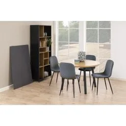 Skånska Möbelhuset Mallow Matbord Ø120 Cm - Ek/svart -Stolar affär 3d1d48251570e630b26f4ecd41bbd20410