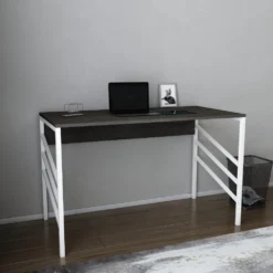 Skånska Möbelhuset Josephine Skrivbord 120 X 60 Cm - Vit/mörkgrå -Stolar affär 415c62e0e0827d017456a83188b14ce2b1