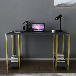 Skånska Möbelhuset Academy Skrivbord 125,2 X 60 Cm - Guld/antracit -Stolar affär 426e59c2f4955109ad4e05a00d2552e27f