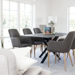 Skånska Möbelhuset Höganäs Matbord 180 Cm - Svart/sprayglas -Stolar affär 43d66e85bbf02c3d4726acd96041af9fc0