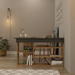 Skånska Möbelhuset Tywin Hörnskrivbord 129x120 Cm - Furu/svart -Stolar affär 45a943fe8d9ec7d0a02b2b76c233c98c23