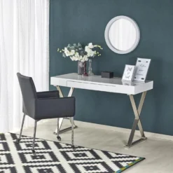 Skånska Möbelhuset Elliana Skrivbord 120x55 Cm - Vit/krom