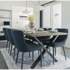 HOUSE NORDIC Boston Matstol - Mörkblå/svart -Stolar affär 49d5aaeabc04c32862618624c6c3f1e805