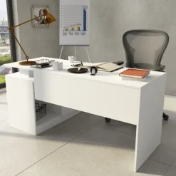 Skånska Möbelhuset Basta Hörnskrivbord 130x105 Cm - Vit