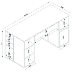 Skånska Möbelhuset Diamond Skrivbord 145,3x59,6 Cm - Vit -Stolar affär 4e7846ea7d1e84d4bcea419209bc5742f3