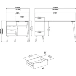 Skånska Möbelhuset Oslo Skrivbord 145 X 81 Cm - Svart/ek -Stolar affär 4ed7cfdb626a2a73ce5f084906093c2215