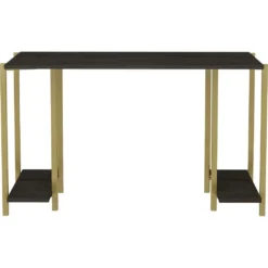 Skånska Möbelhuset Academy Skrivbord 125,2 X 60 Cm - Guld/mörkgrå -Stolar affär 4ff5940e2778b932faef1ee8e6ca1e2452