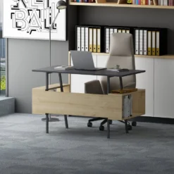 Skånska Möbelhuset Iommi Skrivbord 120x60 Cm - Antracit/ek -Stolar affär 53282dd0fadfb6416768413427ffbd06f5